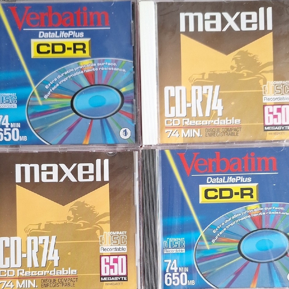 4 CD-R 74min 650MB - Disc (4-Pack) Brand New Sealed Blank CDs